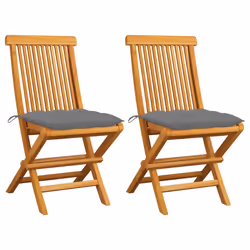 VidaXL 3062584, Terrace, Siège rembourré, Teck, Gris, Polyester, 470 mm