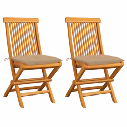 VidaXL 3062586, Terrace, Siège rembourré, Teck, Beige, Polyester, 470 mm