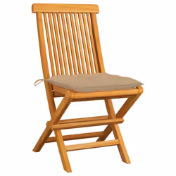 VidaXL 3062586 chaise d'extérieur Terrace Siège rembourré Teck Beige
