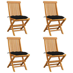 VidaXL 3062590 chaise d'extérieur Terrace Siège rembourré Teck Noir