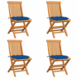 VidaXL 3062593, Terrace, Siège rembourré, Teck, Bleu, Polyester, 470 mm