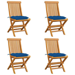 VidaXL 3062593 chaise d'extérieur Terrace Siège rembourré Teck Bleu