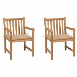 VidaXL 3062733, Terrace, Siège rembourré, Teck, Beige, Polyester, 580 mm
