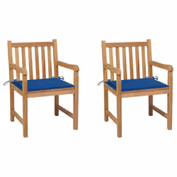 VidaXL 3062740, Terrace, Siège rembourré, Teck, Bleu, Polyester, 580 mm