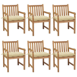 VidaXL 3062747 chaise d'extérieur Terrace Siège rembourré Teck Crème, Blanc