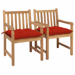 VidaXL 3062751, Terrace, Siège rembourré, Teck, Rouge, Polyester, 580 mm