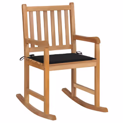 VidaXL 3062764, Terrace, Siège rembourré, Teck, Noir, Polyester, 580 mm