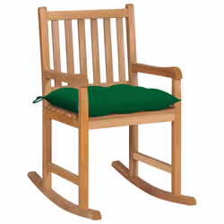VidaXL 3062777, Terrace, Siège rembourré, Teck, Vert, Polyester, 580 mm