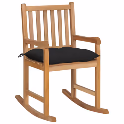 VidaXL 3062779, Terrace, Siège rembourré, Teck, Noir, Polyester, 580 mm