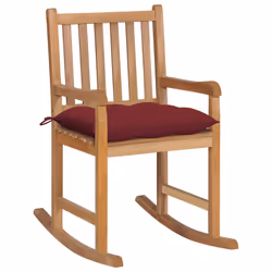 VidaXL 3062781, Terrace, Siège rembourré, Teck, Rouge, Polyester, 580 mm