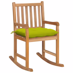 VidaXL 3062783, Terrace, Siège rembourré, Teck, Vert, Polyester, 580 mm
