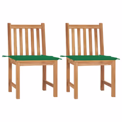 VidaXL 3062921, Terrace, Siège rembourré, Teck, Vert, Polyester, 500 mm