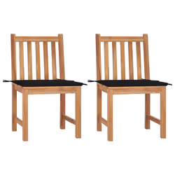 VidaXL 3062923, Terrace, Siège rembourré, Teck, Noir, Polyester, 500 mm