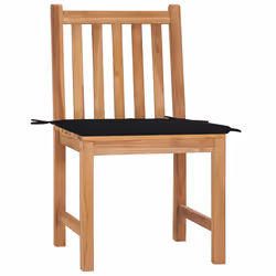 VidaXL 3062923 chaise d'extérieur Terrace Siège rembourré Teck Noir