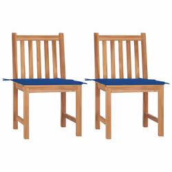 VidaXL 3062926, Terrace, Siège rembourré, Teck, Bleu, Polyester, 500 mm