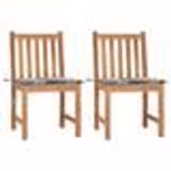 vidaXL Chaises de jardin lot de 2 avec coussins Bois de teck massif - TU