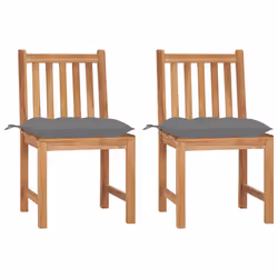VidaXL 3062932, Terrace, Siège rembourré, Teck, Gris, Polyester, 500 mm