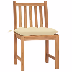 VidaXL 3062933 chaise d'extérieur Terrace Siège rembourré Teck Crème, Blanc