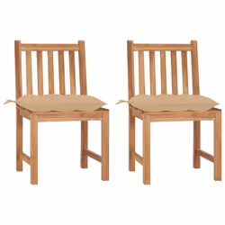 VidaXL 3062934, Terrace, Siège rembourré, Teck, Beige, Polyester, 500 mm