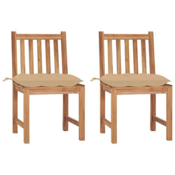 VidaXL 3062934 chaise d'extérieur Terrace Siège rembourré Teck Beige