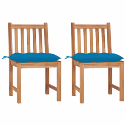 VidaXL 3062935, Terrace, Siège rembourré, Teck, Bleu, Polyester, 500 mm