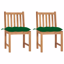 VidaXL 3062936, Terrace, Siège rembourré, Teck, Vert, Polyester, 500 mm