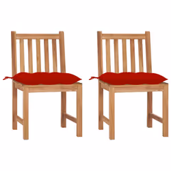VidaXL 3062937, Terrace, Siège rembourré, Teck, Rouge, Polyester, 500 mm