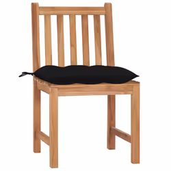 VidaXL 3062938 chaise d'extérieur Terrace Siège rembourré Teck Noir
