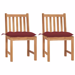 VidaXL 3062940, Terrace, Siège rembourré, Teck, Rouge, Polyester, 500 mm