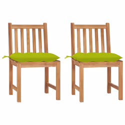 VidaXL 3062942, Terrace, Siège rembourré, Teck, Vert, Polyester, 500 mm