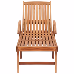 VidaXL 3063008 chaise d'extérieur Linge Siège rembourré Acier galvanisé, Teck Crème - Vue supplémentaire 5