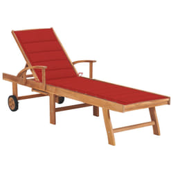 VidaXL 3063012 chaise d'extérieur Linge Siège rembourré Acier galvanisé, Teck Rouge
