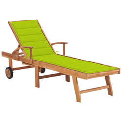 VidaXL 3063017 chaise d'extérieur Linge Siège rembourré Acier galvanisé, Teck Vert