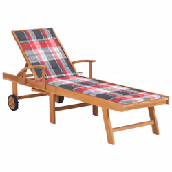 VidaXL 3063019, Linge, Siège rembourré, Acier galvanisé, Teck, Polyester, 1950 mm, 595 mm