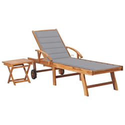 VidaXL 3063022 chaise d'extérieur Linge Siège rembourré Acier galvanisé, Teck Gris