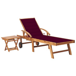 VidaXL 3063030 chaise d'extérieur Linge Siège rembourré Acier galvanisé, Teck Rouge