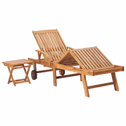 VidaXL 3063032 chaise d'extérieur Linge Siège rembourré Acier galvanisé, Teck Vert