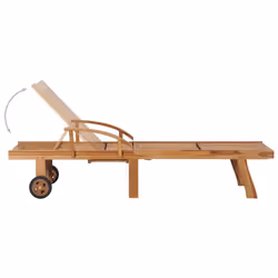 VidaXL 3063032 chaise d'extérieur Linge Siège rembourré Acier galvanisé, Teck Vert