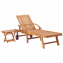VidaXL 3063035 chaise d'extérieur Linge Siège rembourré Acier galvanisé, Teck - Vue supplémentaire 2