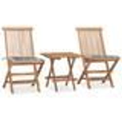 vidaXL Ensemble à manger d'extérieur pliable avec coussin 3 pcs Teck - TU