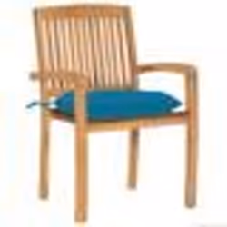 vidaXL Chaises de jardin lot de 2 et coussins bleu clair Bois de teck - TU