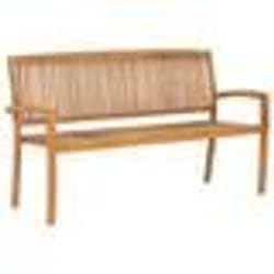 vidaXL Banc de jardin empilable et coussin 159 cm Bois de teck massif - TU