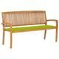 vidaXL Banc de jardin empilable et coussin 159 cm Bois de teck massif - TU