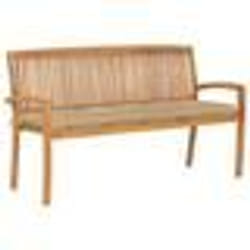 vidaXL Banc de jardin empilable et coussin 159 cm Bois de teck massif - TU