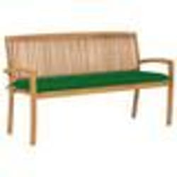vidaXL Banc de jardin empilable et coussin 159 cm Bois de teck massif - TU