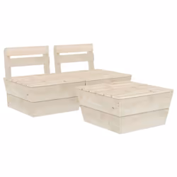 vidaXL Salon de jardin palette 3 pcs Bois d'épicéa imprégné - TU