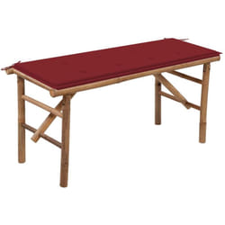 Banc de jardin pliable avec coussin 118 cm Bambou Vidaxl
