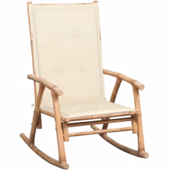 VidaXL 3063905, Terrace, Siège rembourré, Bambou, Crème, Polyester, 660 mm