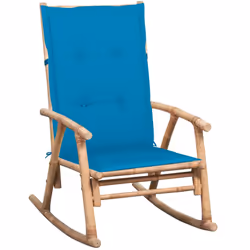 VidaXL 3063907, Terrace, Siège rembourré, Bambou, Bleu, Polyester, 660 mm