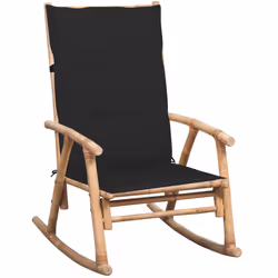 VidaXL 3063910, Terrace, Siège rembourré, Bambou, Noir, Polyester, 660 mm